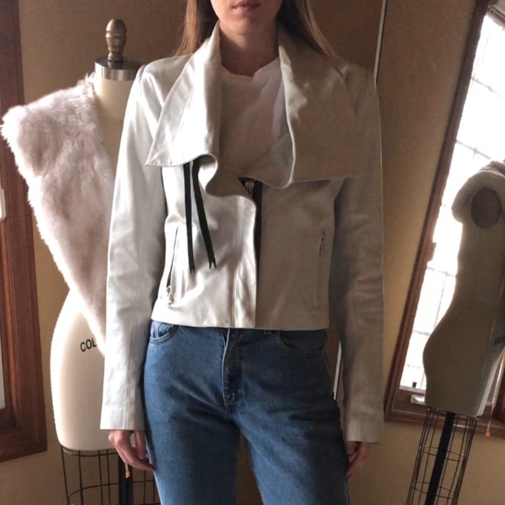 Grai silver/grey leather jacket